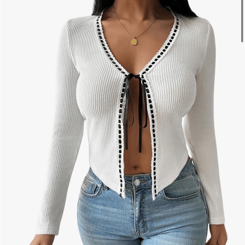 Cardigan w/ Ribbon